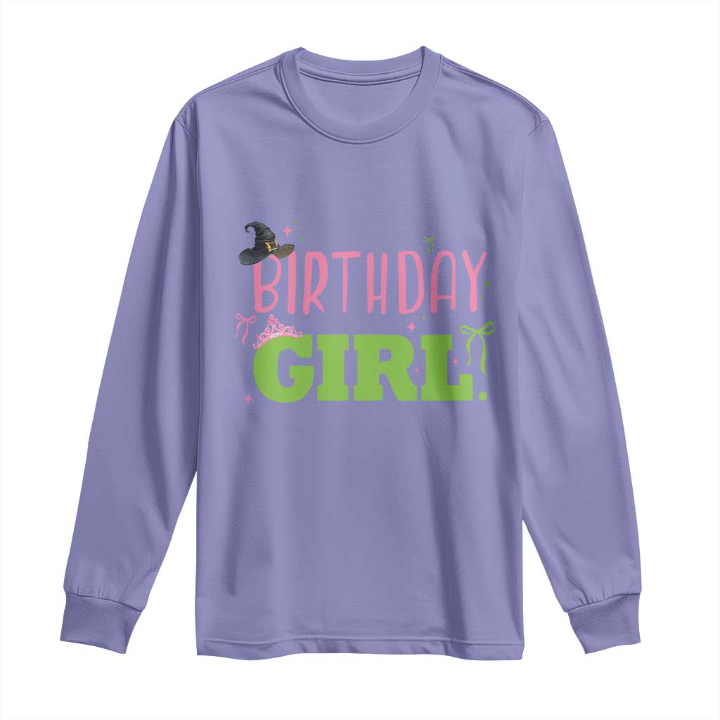 Birthday Girl Long Sleeve Shirt Witch Pink Green Toddler Baby 1st 2nd 3rd 4th 5th 6th 7th