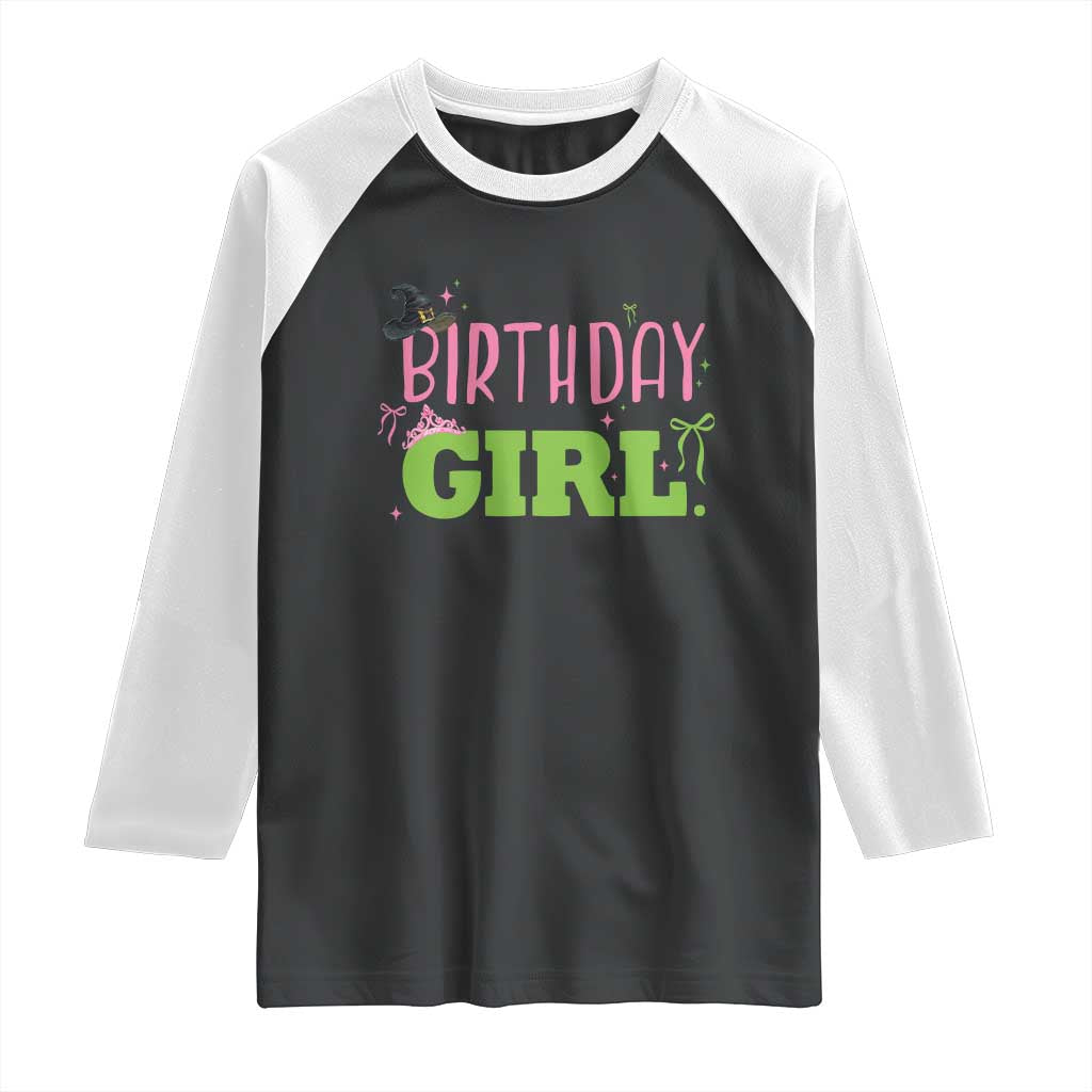Birthday Girl Raglan Shirt Witch Pink Green Toddler Baby 1st 2nd 3rd 4th 5th 6th 7th