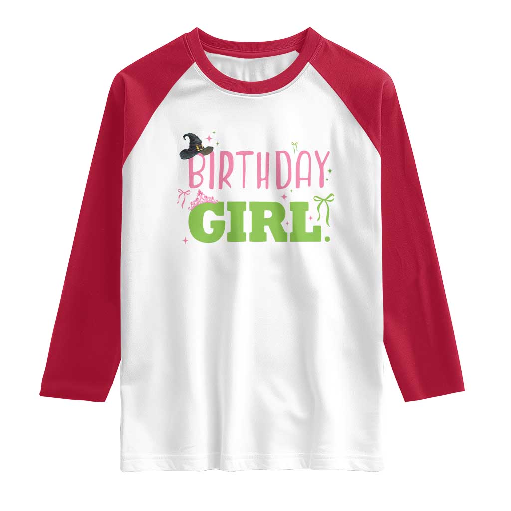 Birthday Girl Raglan Shirt Witch Pink Green Toddler Baby 1st 2nd 3rd 4th 5th 6th 7th