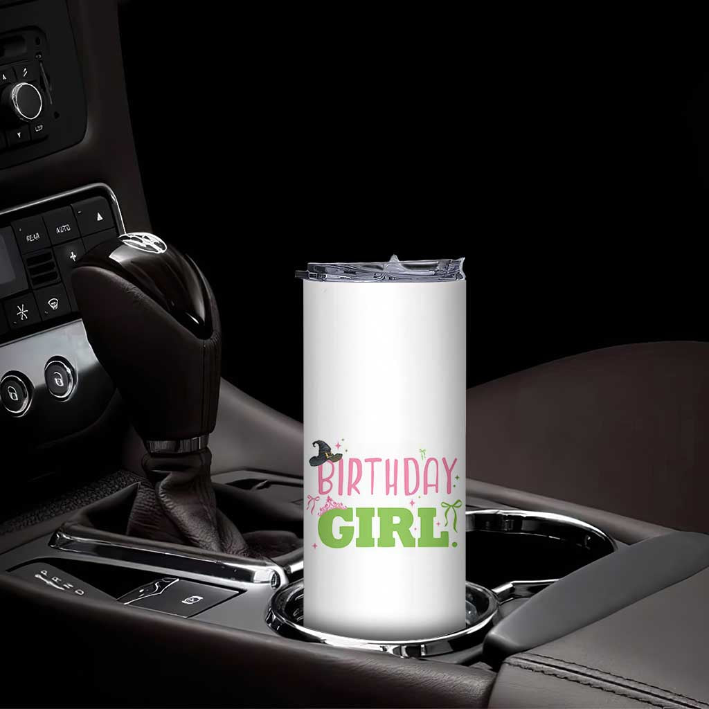 Birthday Girl Skinny Tumbler Witch Pink Green Toddler Baby 1st 2nd 3rd 4th 5th 6th 7th