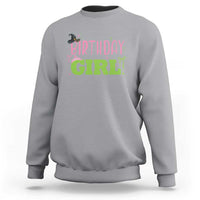 Birthday Girl Sweatshirt Witch Pink Green Toddler Baby 1st 2nd 3rd 4th 5th 6th 7th