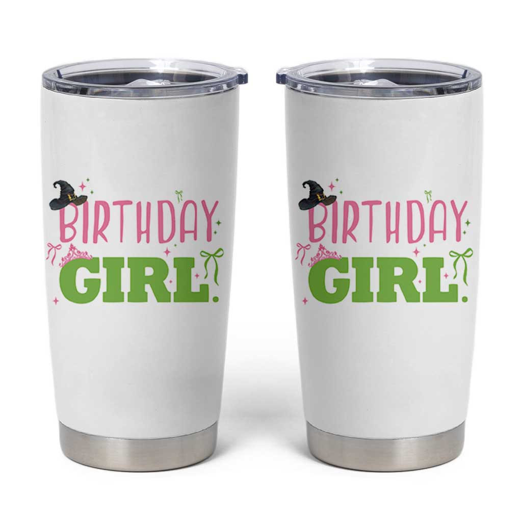 Birthday Girl Tumbler Cup Witch Pink Green Toddler Baby 1st 2nd 3rd 4th 5th 6th 7th