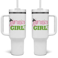 Birthday Girl Tumbler With Handle Witch Pink Green Toddler Baby 1st 2nd 3rd 4th 5th 6th 7th