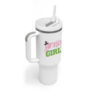 Birthday Girl Tumbler With Handle Witch Pink Green Toddler Baby 1st 2nd 3rd 4th 5th 6th 7th