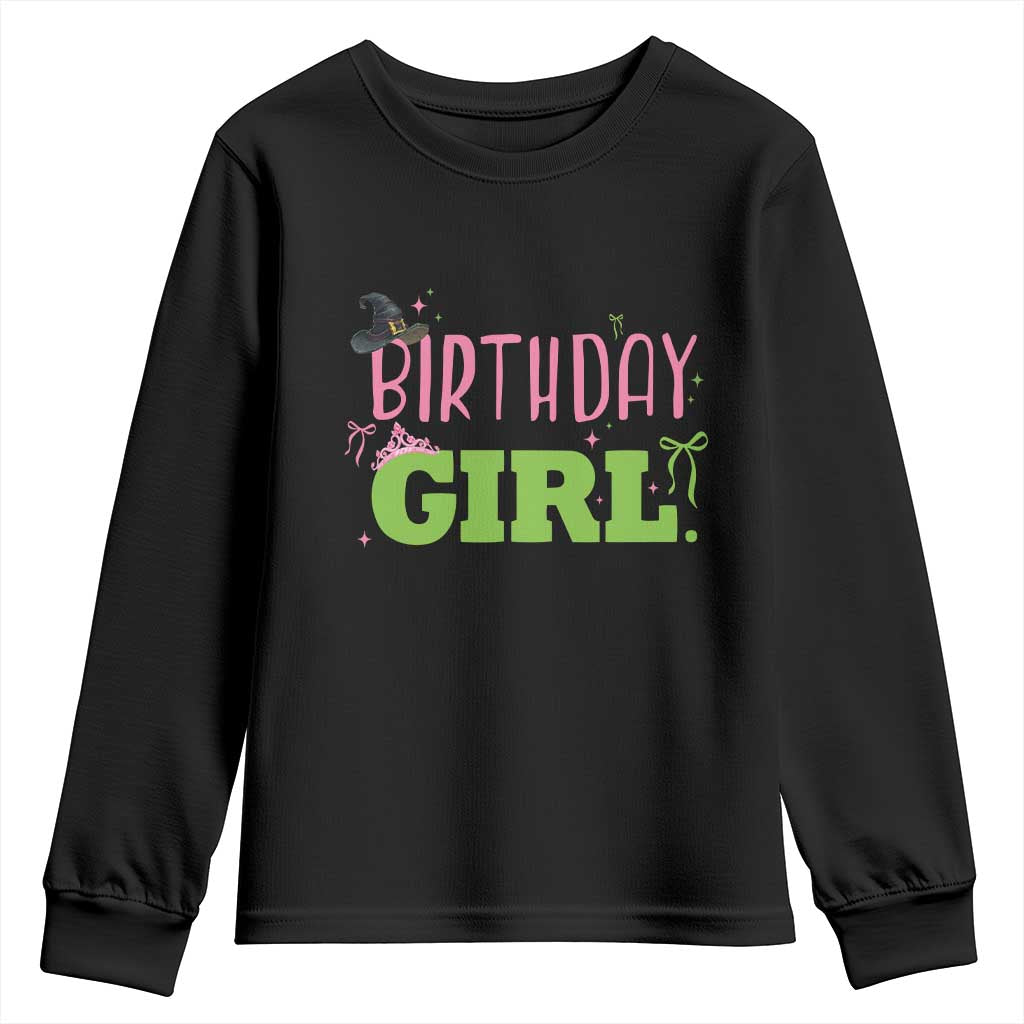 Birthday Girl Youth Sweatshirt Witch Pink Green Toddler Baby 1st 2nd 3rd 4th 5th 6th 7th