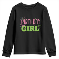 Birthday Girl Youth Sweatshirt Witch Pink Green Toddler Baby 1st 2nd 3rd 4th 5th 6th 7th