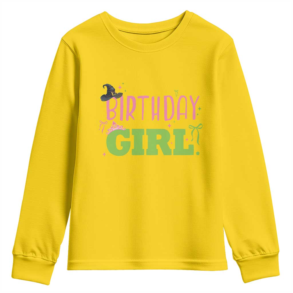 Birthday Girl Youth Sweatshirt Witch Pink Green Toddler Baby 1st 2nd 3rd 4th 5th 6th 7th