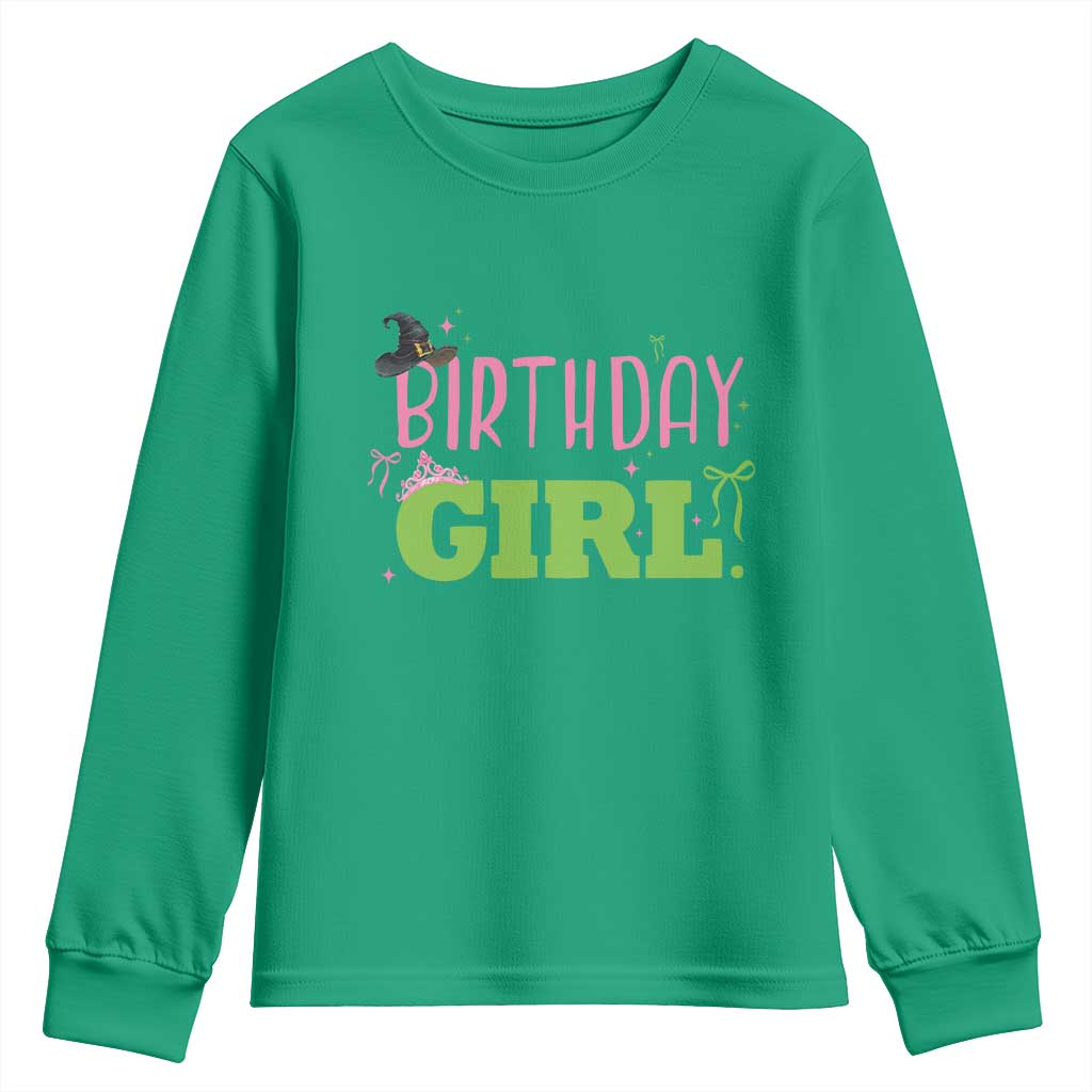 Birthday Girl Youth Sweatshirt Witch Pink Green Toddler Baby 1st 2nd 3rd 4th 5th 6th 7th