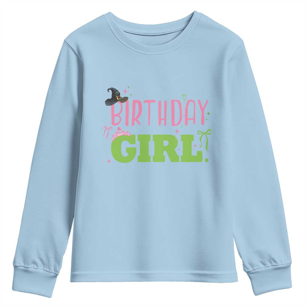 Birthday Girl Youth Sweatshirt Witch Pink Green Toddler Baby 1st 2nd 3rd 4th 5th 6th 7th