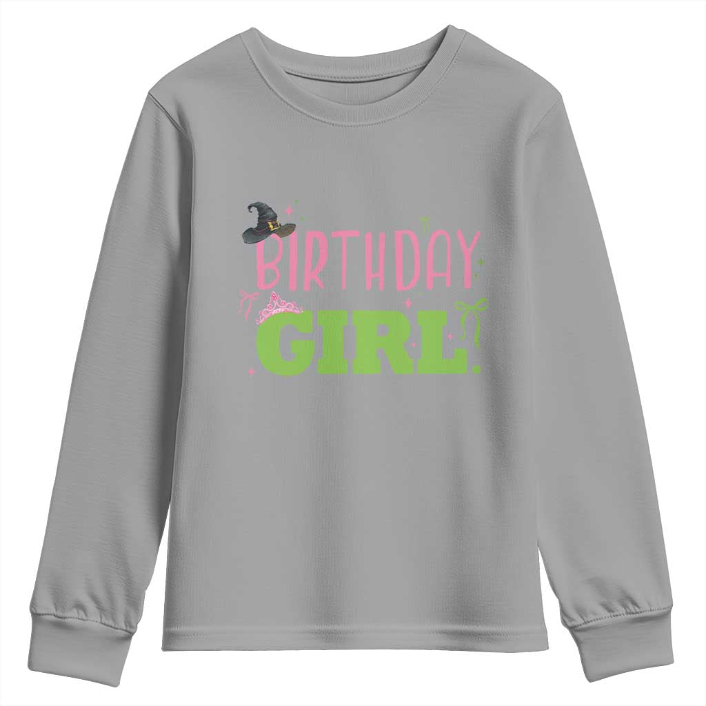Birthday Girl Youth Sweatshirt Witch Pink Green Toddler Baby 1st 2nd 3rd 4th 5th 6th 7th