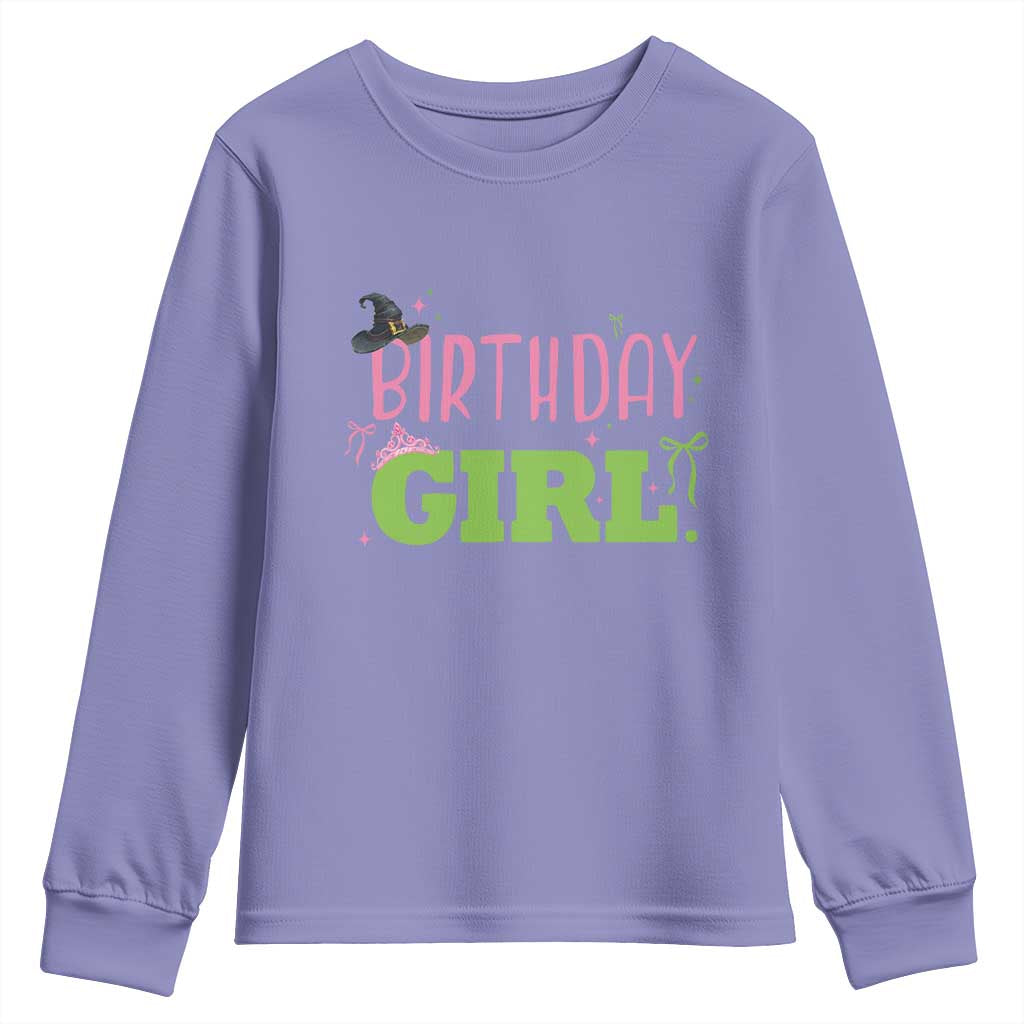 Birthday Girl Youth Sweatshirt Witch Pink Green Toddler Baby 1st 2nd 3rd 4th 5th 6th 7th
