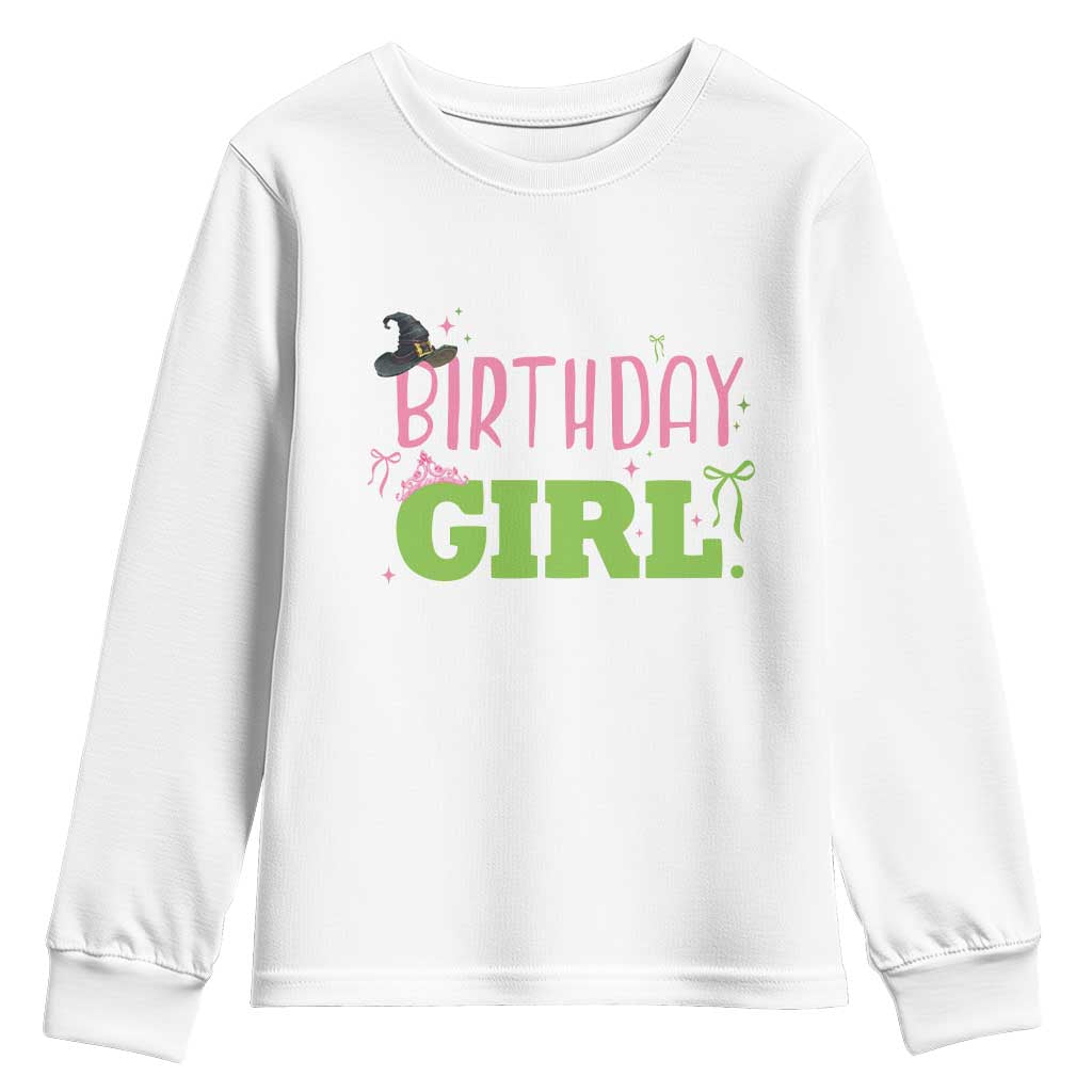 Birthday Girl Youth Sweatshirt Witch Pink Green Toddler Baby 1st 2nd 3rd 4th 5th 6th 7th