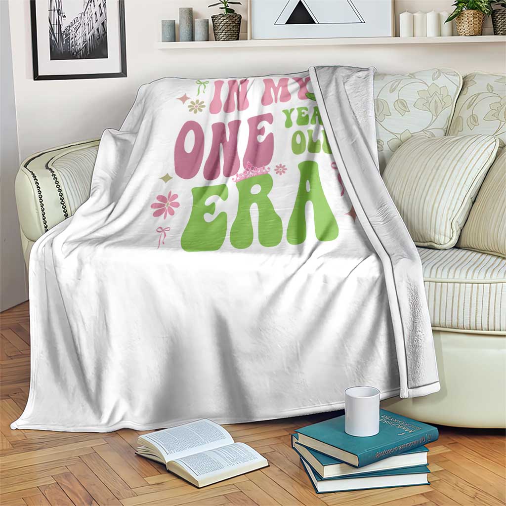 Baby Girl First Birthday Outfit Throw Blanket In My One Year Old Era Witch Pink Green