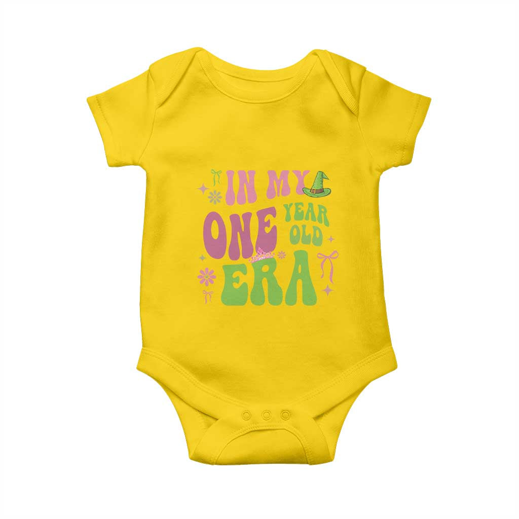 Baby Girl First Birthday Outfit Baby Onesie In My One Year Old Era Witch Pink Green