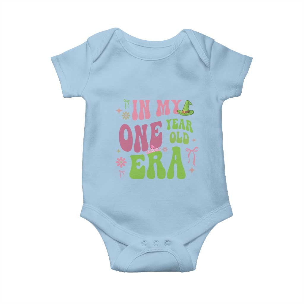 Baby Girl First Birthday Outfit Baby Onesie In My One Year Old Era Witch Pink Green