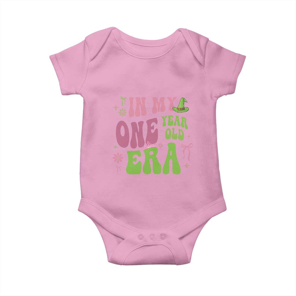 Baby Girl First Birthday Outfit Baby Onesie In My One Year Old Era Witch Pink Green