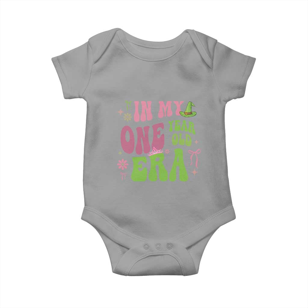 Baby Girl First Birthday Outfit Baby Onesie In My One Year Old Era Witch Pink Green