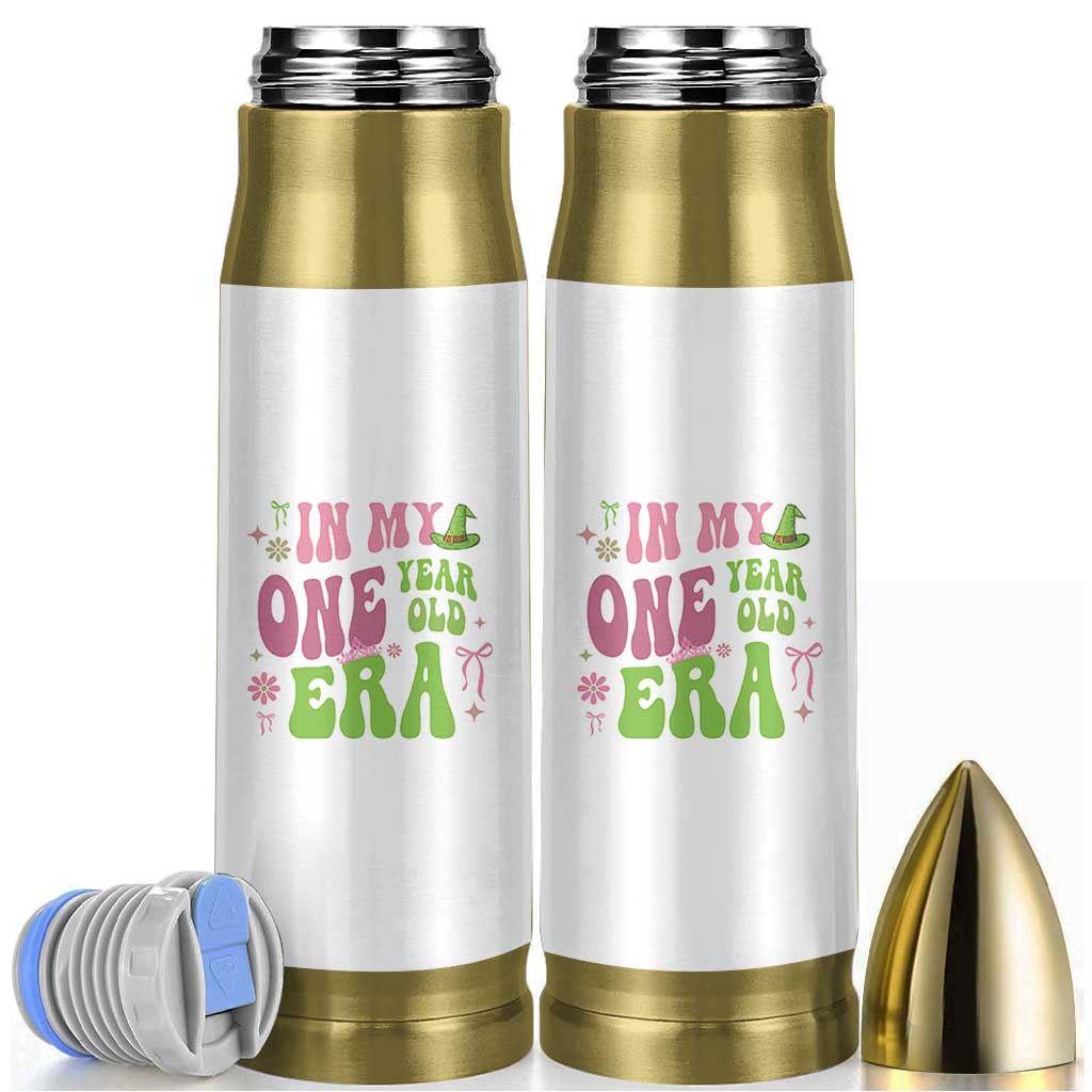Baby Girl First Birthday Outfit Bullet Tumbler In My One Year Old Era Witch Pink Green