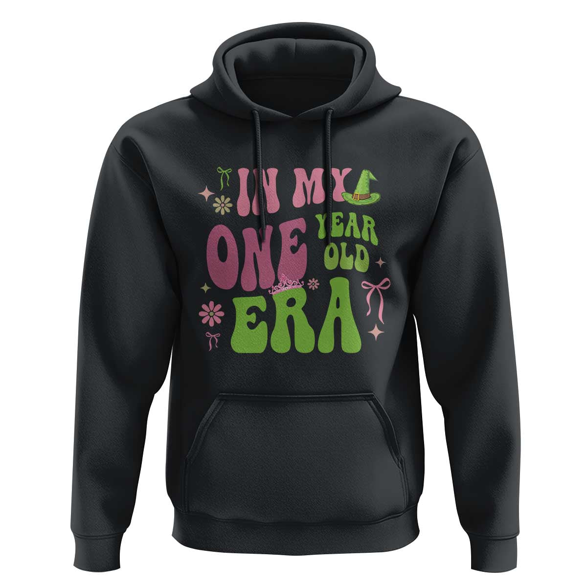 Baby Girl First Birthday Outfit Hoodie In My One Year Old Era Witch Pink Green