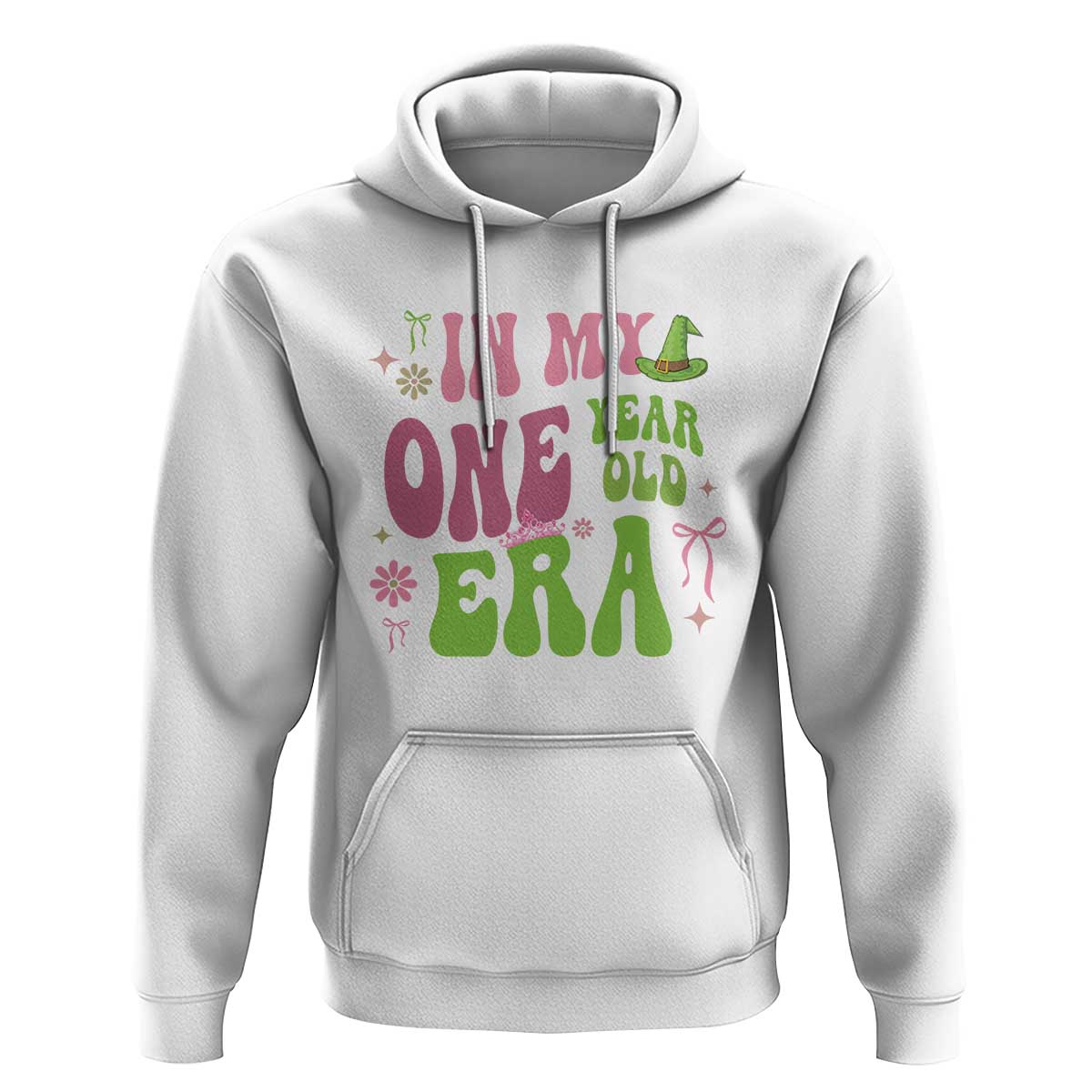 Baby Girl First Birthday Outfit Hoodie In My One Year Old Era Witch Pink Green
