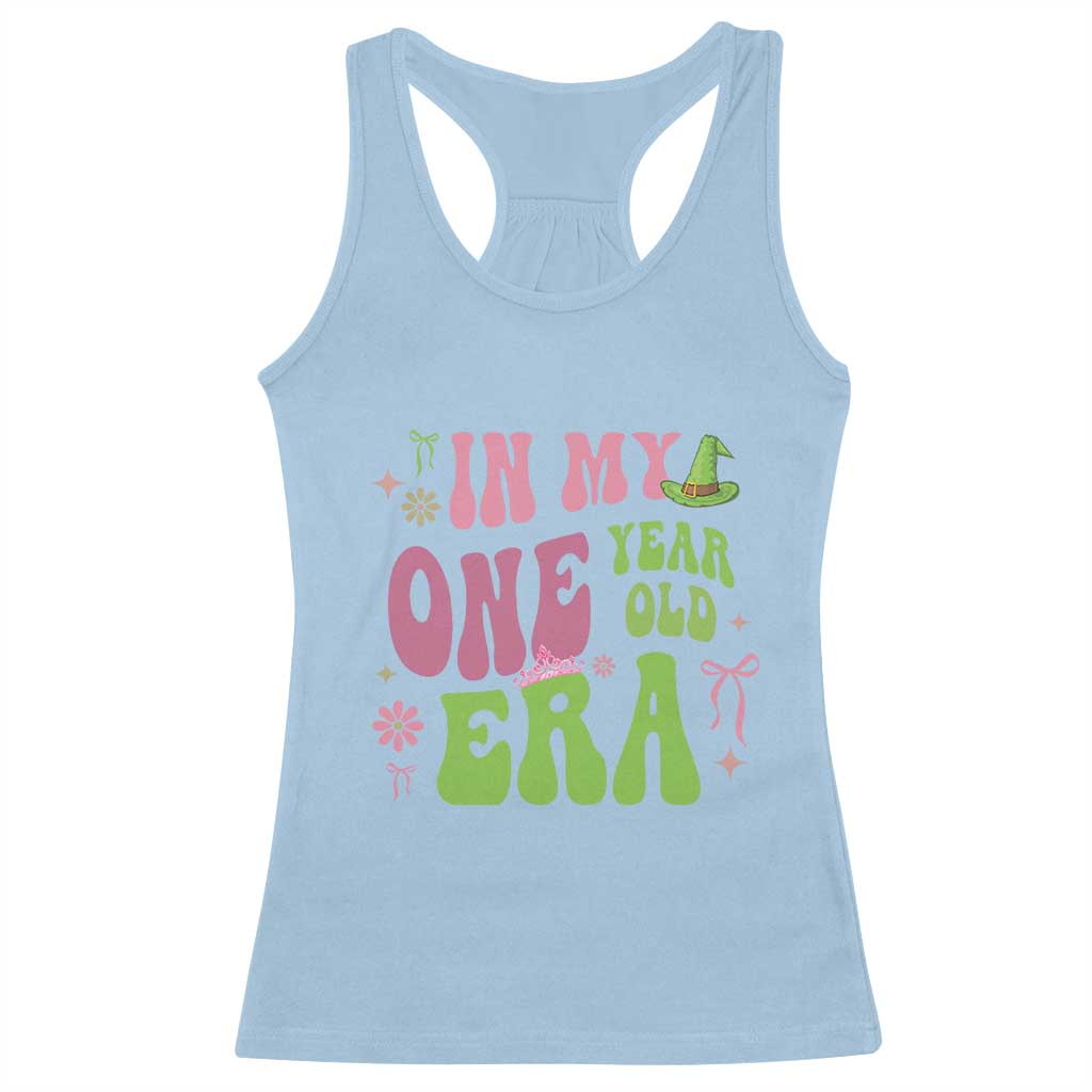 Baby Girl First Birthday Outfit Racerback Tank Top In My One Year Old Era Witch Pink Green