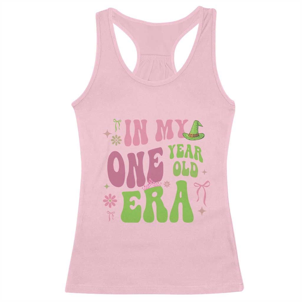 Baby Girl First Birthday Outfit Racerback Tank Top In My One Year Old Era Witch Pink Green