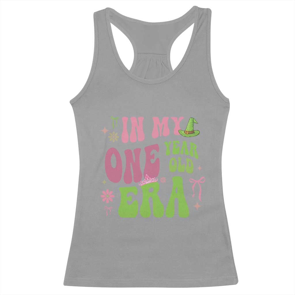 Baby Girl First Birthday Outfit Racerback Tank Top In My One Year Old Era Witch Pink Green