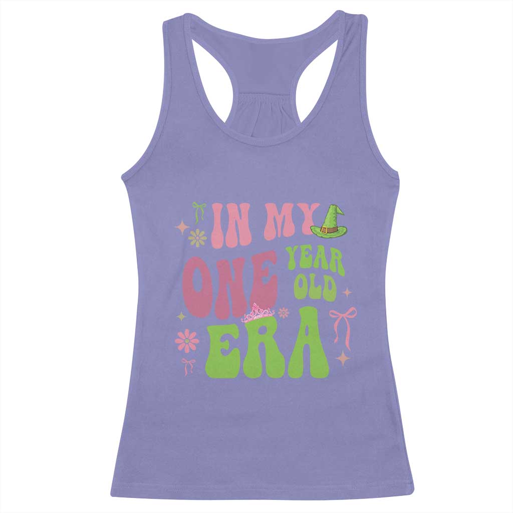 Baby Girl First Birthday Outfit Racerback Tank Top In My One Year Old Era Witch Pink Green