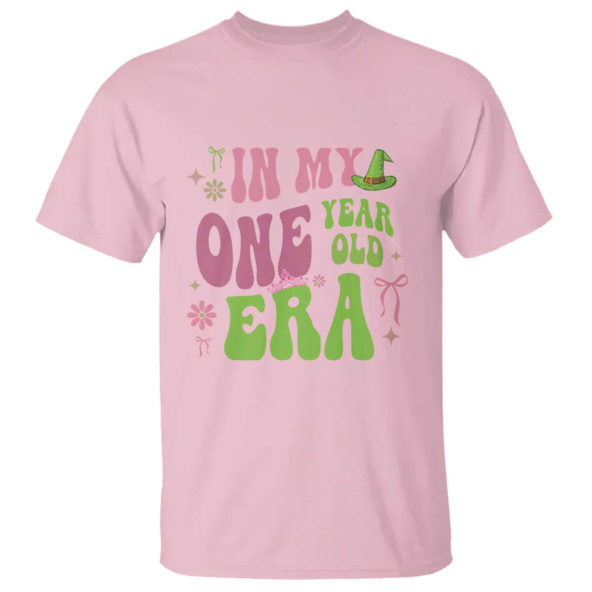 Baby Girl First Birthday Outfit T Shirt In My One Year Old Era Witch Pink Green