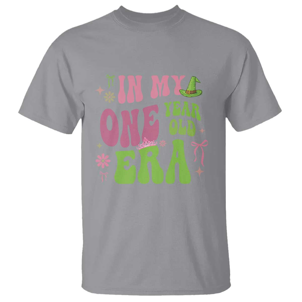 Baby Girl First Birthday Outfit T Shirt In My One Year Old Era Witch Pink Green