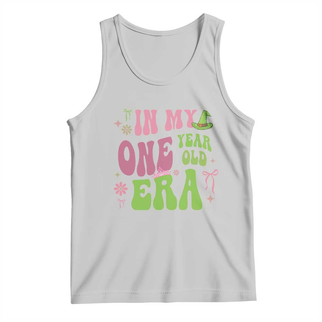 Baby Girl First Birthday Outfit Tank Top In My One Year Old Era Witch Pink Green