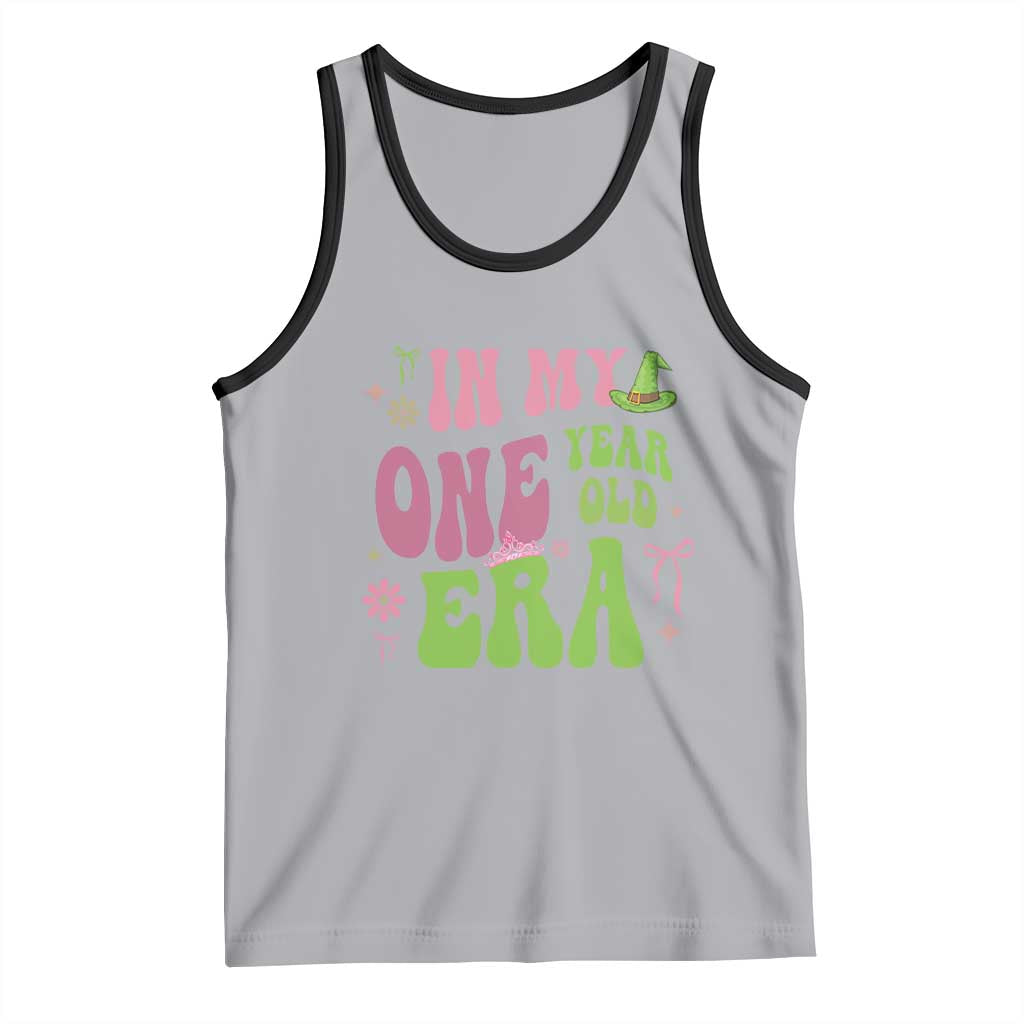Baby Girl First Birthday Outfit Tank Top In My One Year Old Era Witch Pink Green
