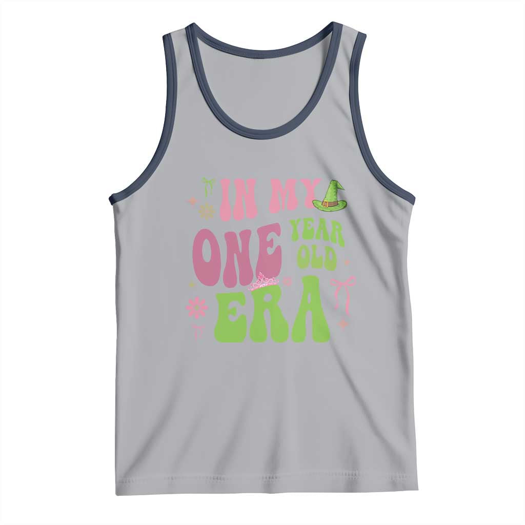 Baby Girl First Birthday Outfit Tank Top In My One Year Old Era Witch Pink Green