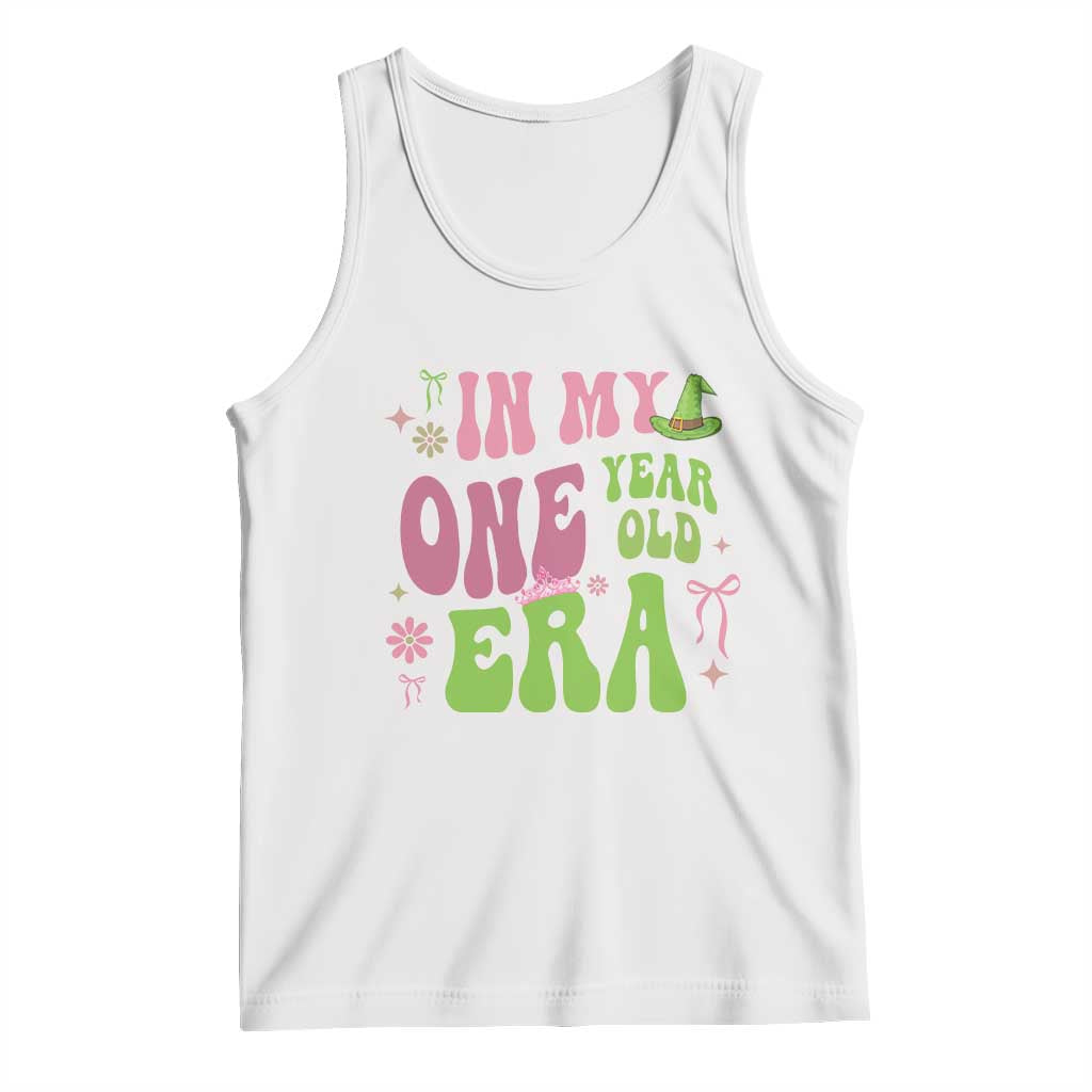 Baby Girl First Birthday Outfit Tank Top In My One Year Old Era Witch Pink Green