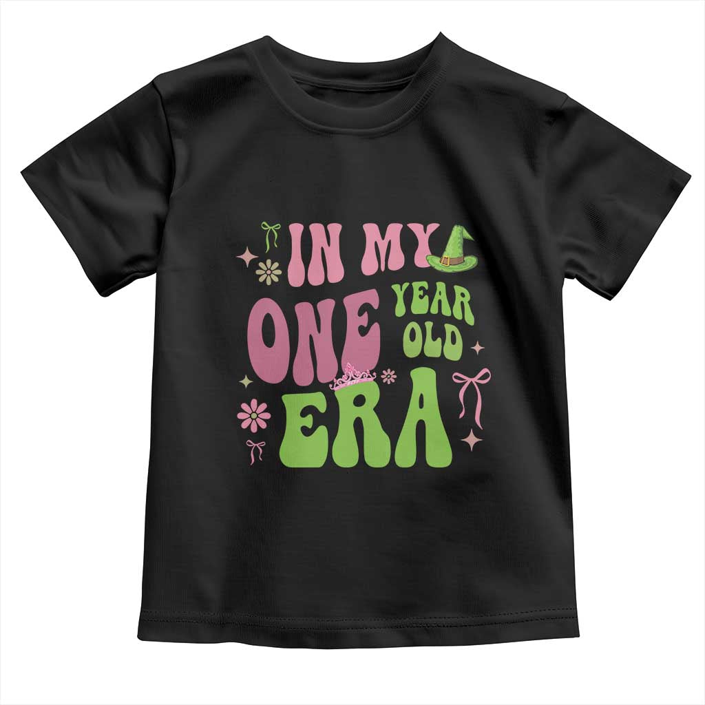 Baby Girl First Birthday Outfit Toddler T Shirt In My One Year Old Era Witch Pink Green