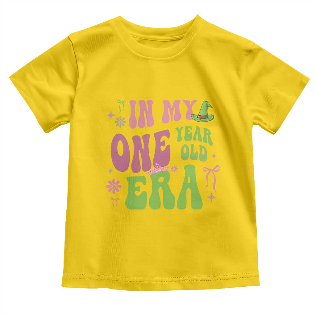 Baby Girl First Birthday Outfit Toddler T Shirt In My One Year Old Era Witch Pink Green