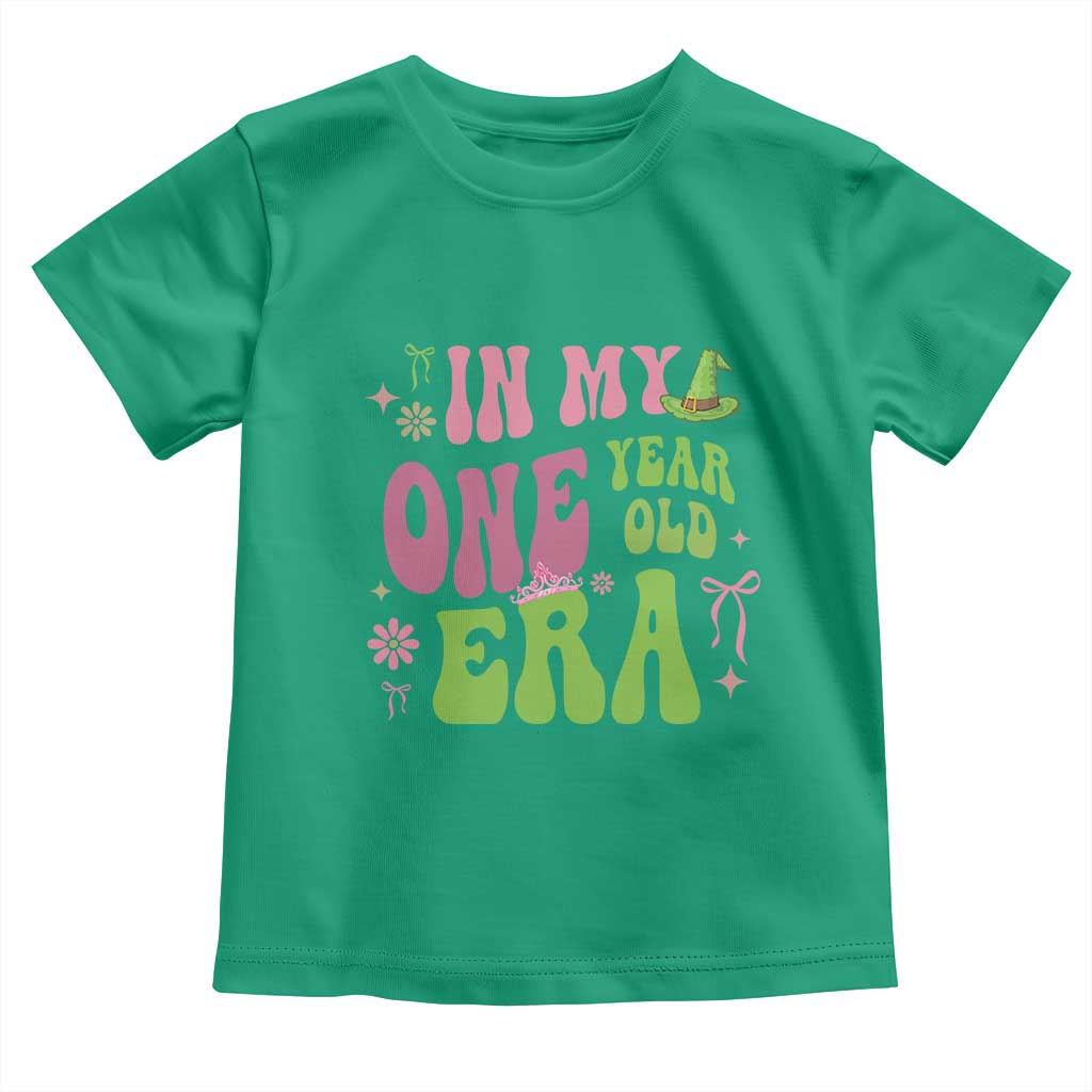 Baby Girl First Birthday Outfit Toddler T Shirt In My One Year Old Era Witch Pink Green