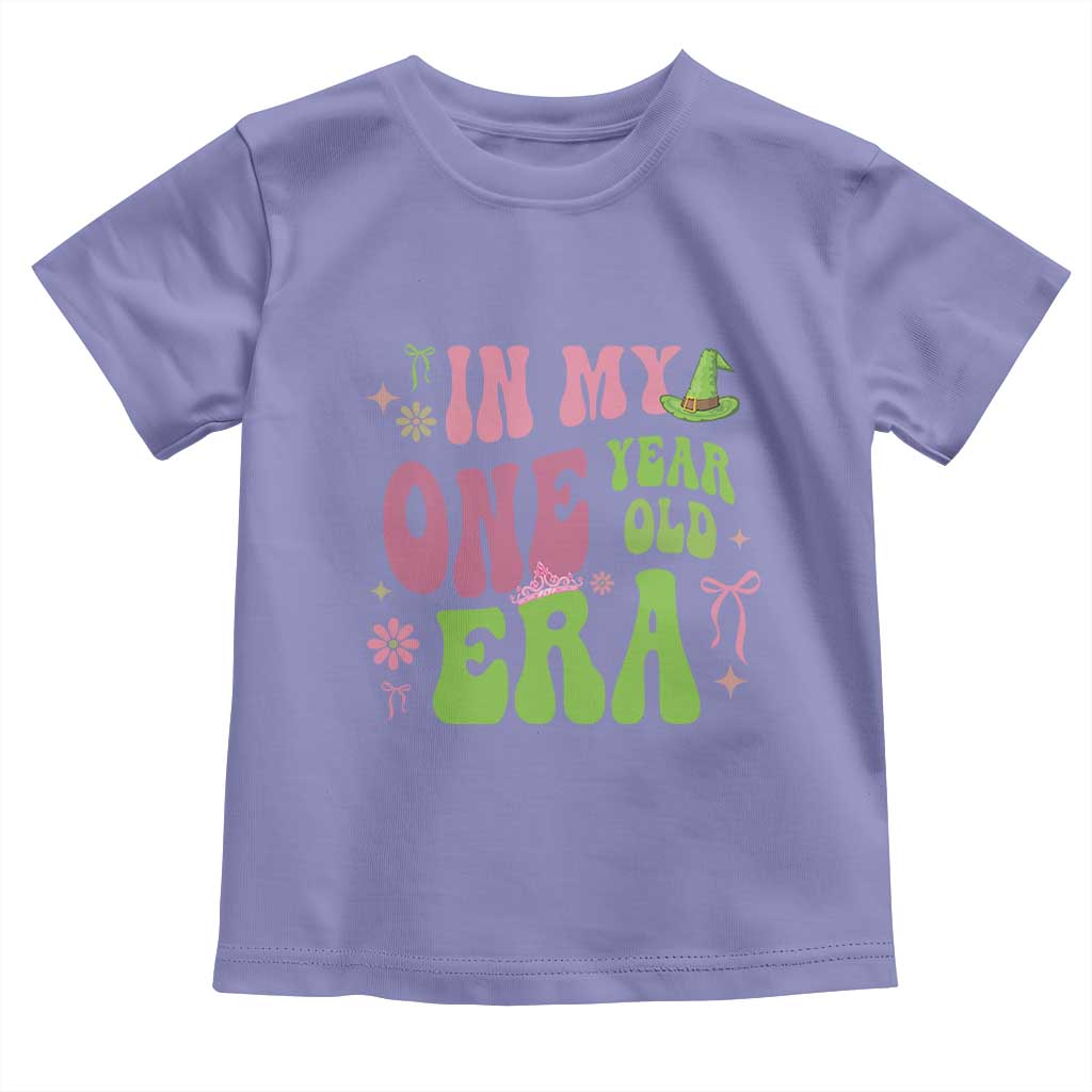 Baby Girl First Birthday Outfit Toddler T Shirt In My One Year Old Era Witch Pink Green