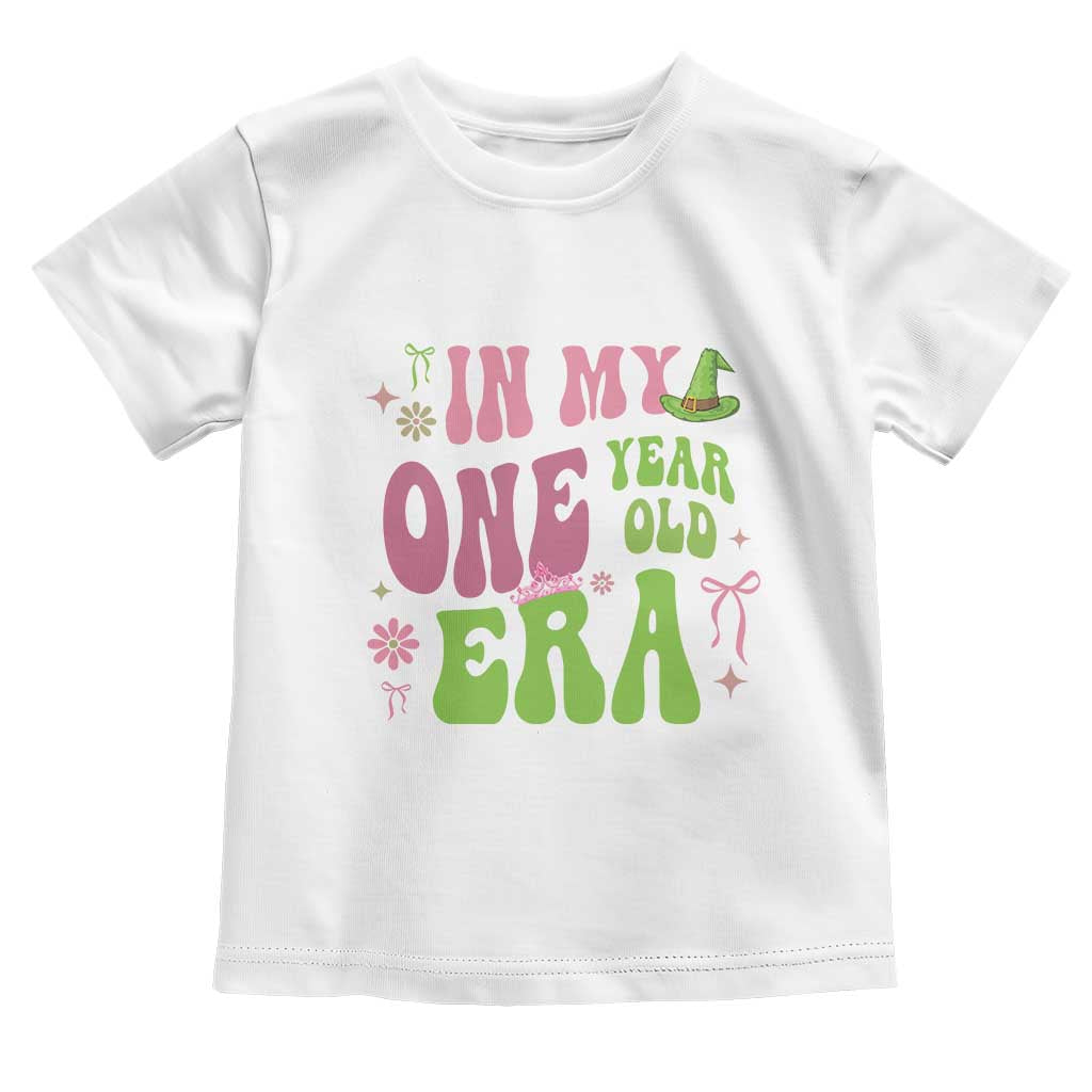Baby Girl First Birthday Outfit Toddler T Shirt In My One Year Old Era Witch Pink Green