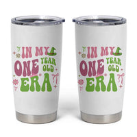 Baby Girl First Birthday Outfit Tumbler Cup In My One Year Old Era Witch Pink Green