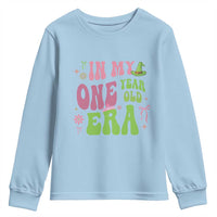 Baby Girl First Birthday Outfit Youth Sweatshirt In My One Year Old Era Witch Pink Green