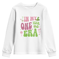Baby Girl First Birthday Outfit Youth Sweatshirt In My One Year Old Era Witch Pink Green