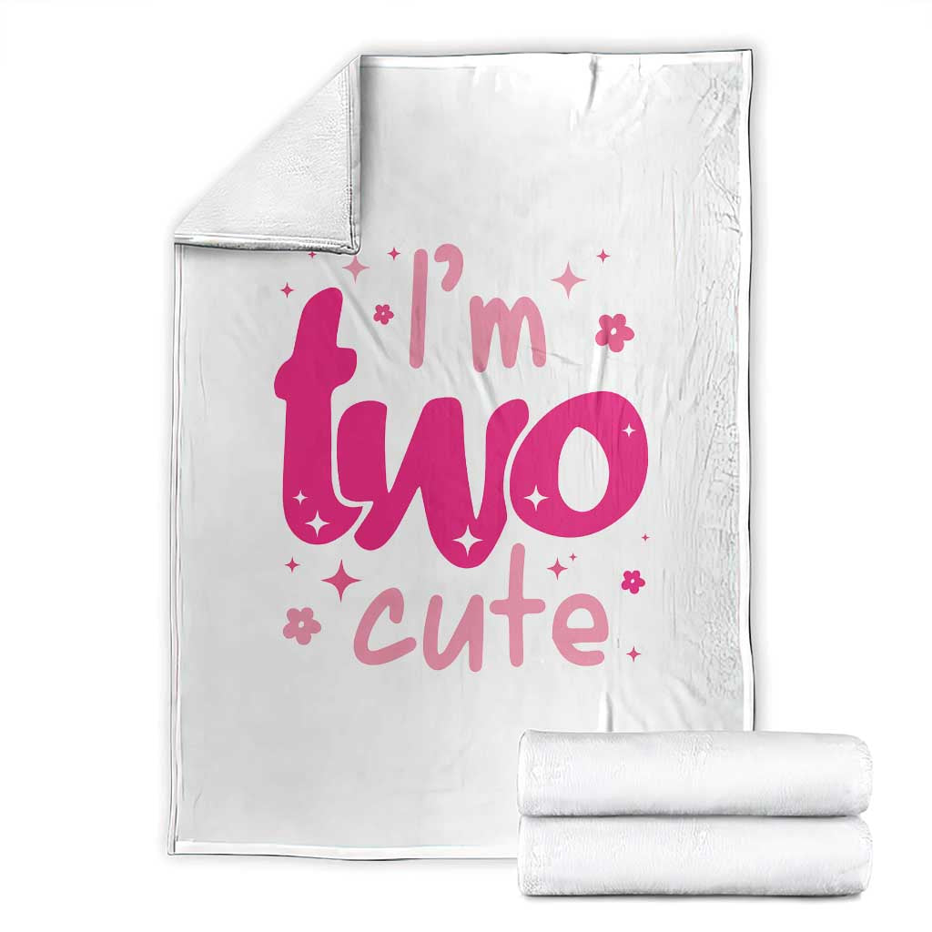 Two Birthday Girl Throw Blanket Pink 2nd Bday Im Two Cute