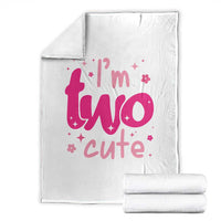 Two Birthday Girl Throw Blanket Pink 2nd Bday Im Two Cute