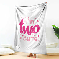 Two Birthday Girl Throw Blanket Pink 2nd Bday Im Two Cute