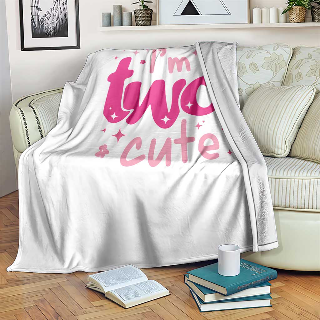 Two Birthday Girl Throw Blanket Pink 2nd Bday Im Two Cute