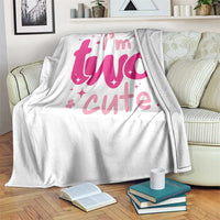 Two Birthday Girl Throw Blanket Pink 2nd Bday Im Two Cute