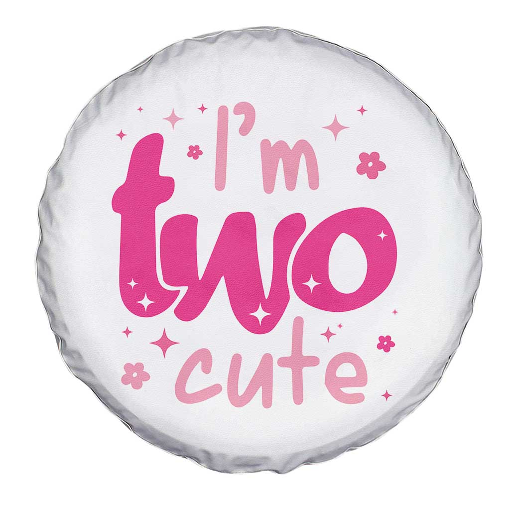 Two Birthday Girl Spare Tire Cover Pink 2nd Bday Im Two Cute