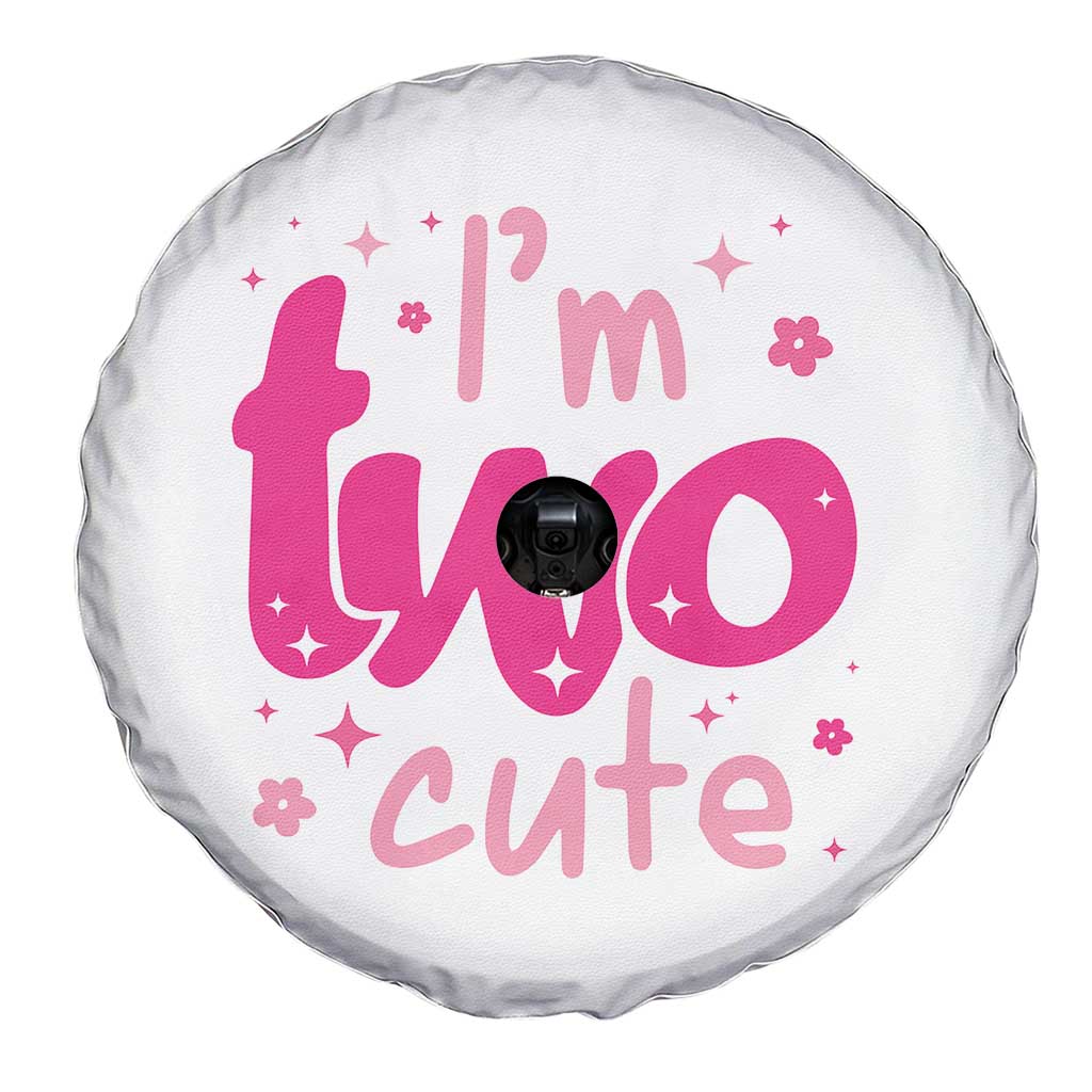 Two Birthday Girl Spare Tire Cover Pink 2nd Bday Im Two Cute