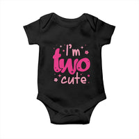 Two Birthday Girl Baby Onesie Pink 2nd Bday Im Two Cute